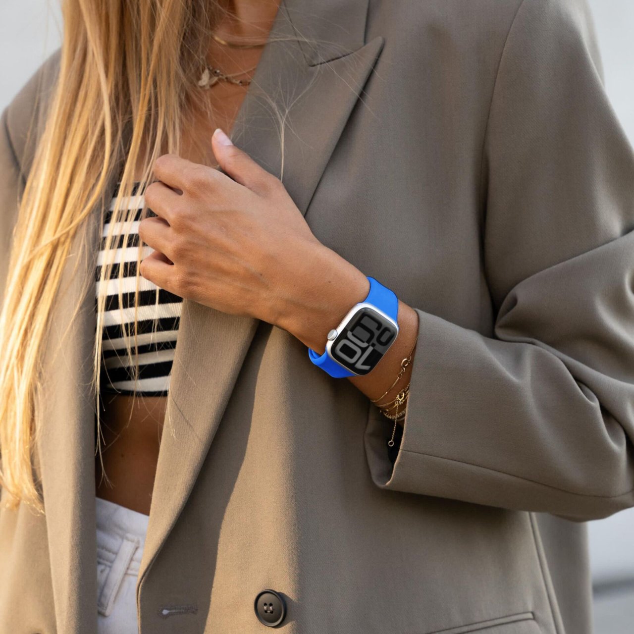 Vonmählen Classic Band für Apple Watch Blau 42 (Series 1/2/3)/44/45/46/49mm Silikon