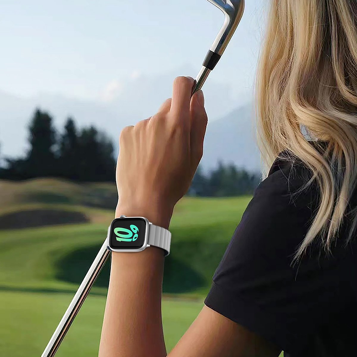 GUAN Premium Plus Armband für Apple Watch Grau/Blau 38mm 40mm 41mm 42mm (Series 10/11) Silikon