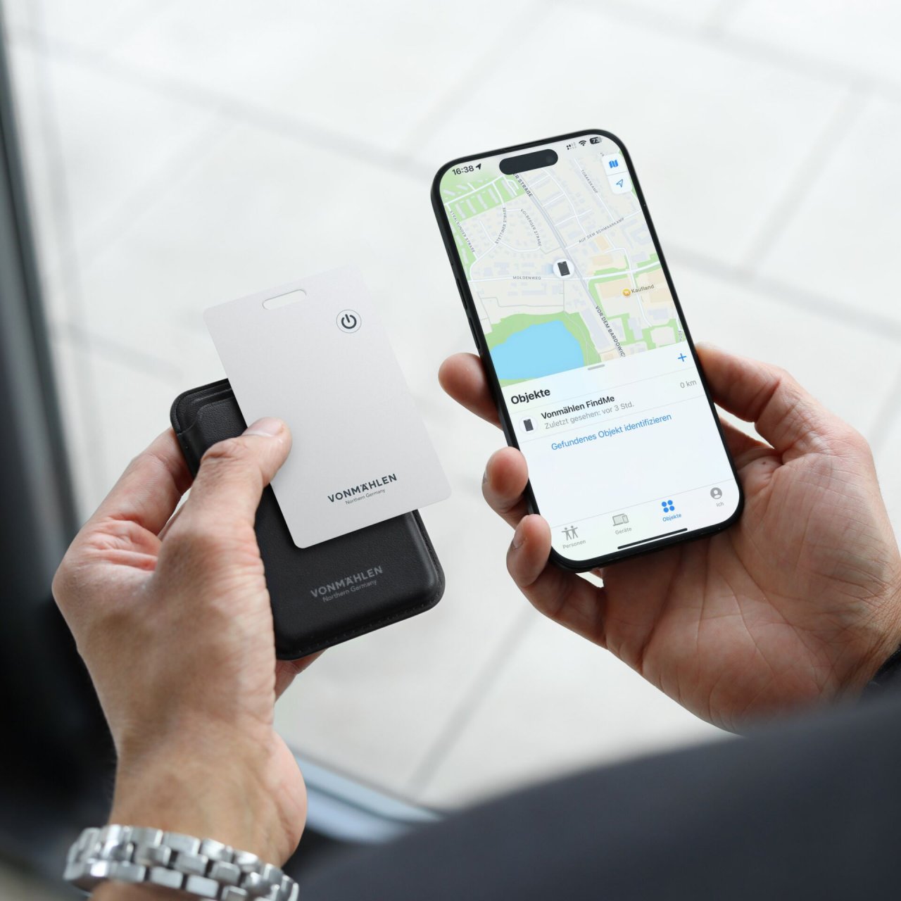 Vonmählen FindMe Tracking Karte Weiß Finder