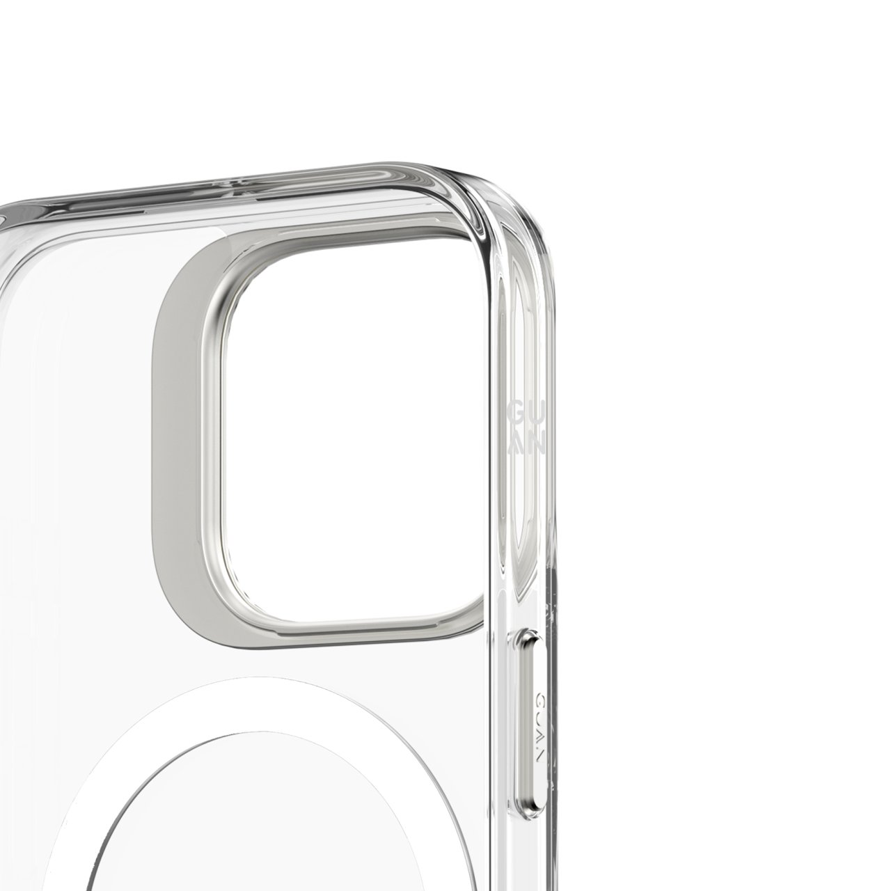 GUAN Case aus 10H Hartglas mit Kickstand für Apple iPhone 16 Pro Transparent/Silber iPhone 16 Pro Glas