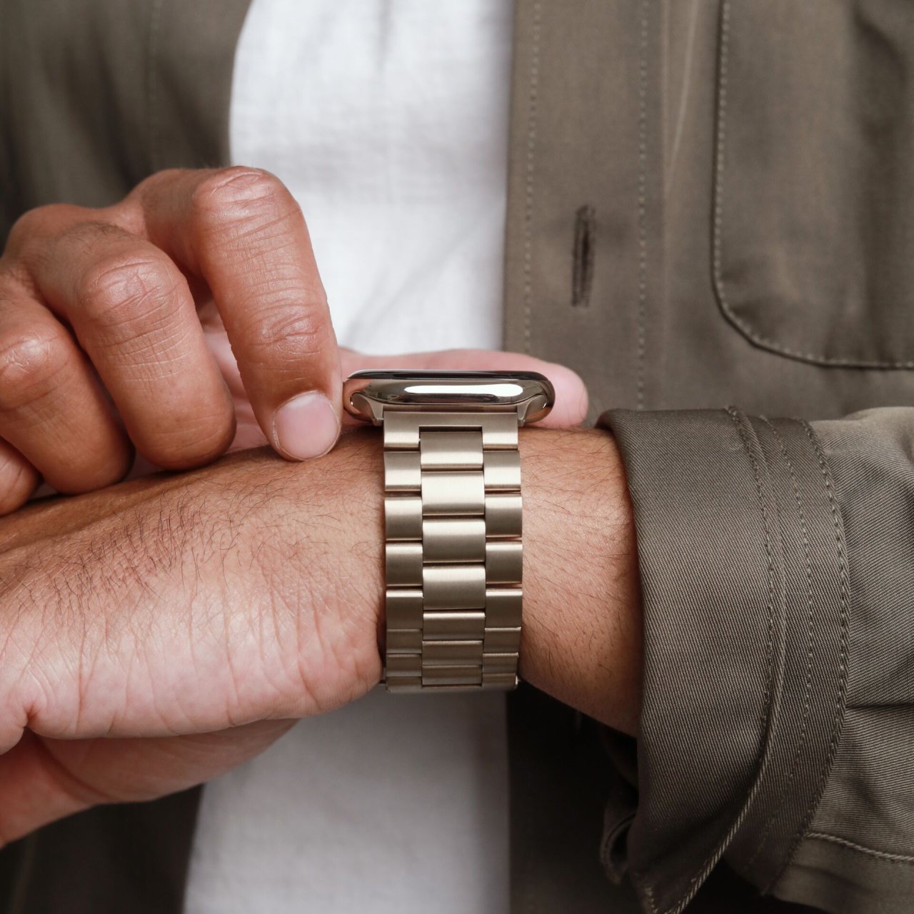 Vonmählen Link Band 2 für Apple Watch Sunset Gold 38/40/41/42mm (Series 10/11) Edelstahl