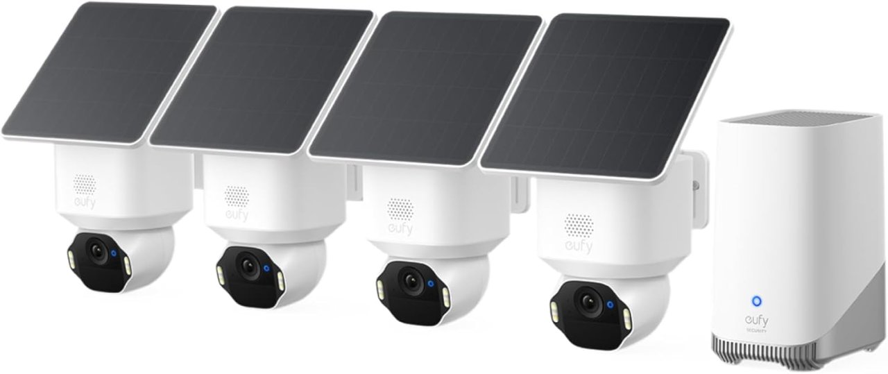 Anker eufy SoloCam E42 4K Überwachungskamera (4er Pack) & HomeBase S380