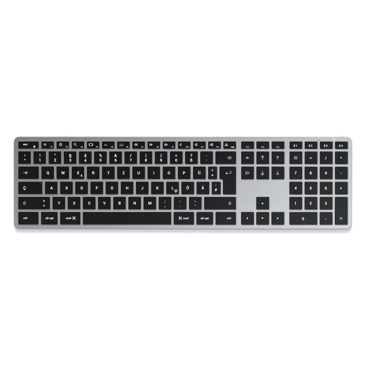 Satechi Slim X3 Bluetooth Tastatur Schwarz/Grau Deutsch Bluetooth