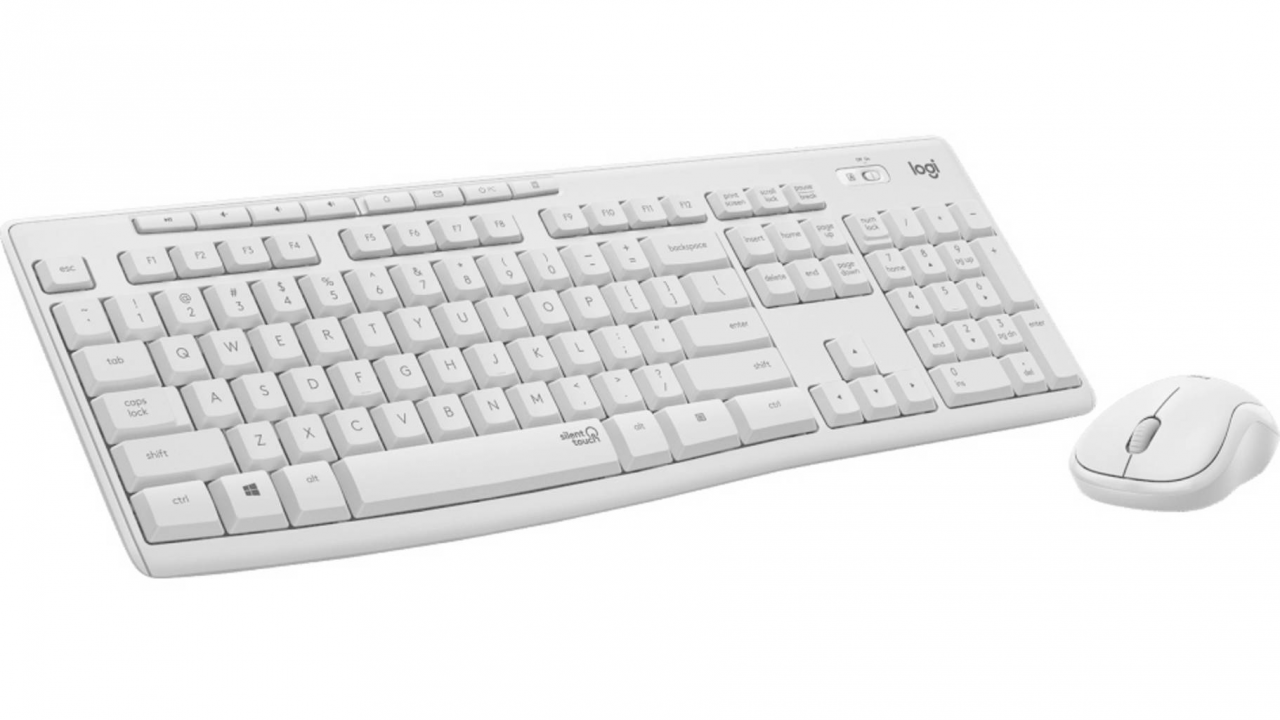 Logitech MK295 Silent Tastatur & Maus Set Weiß Deutsch Kabellos via USB