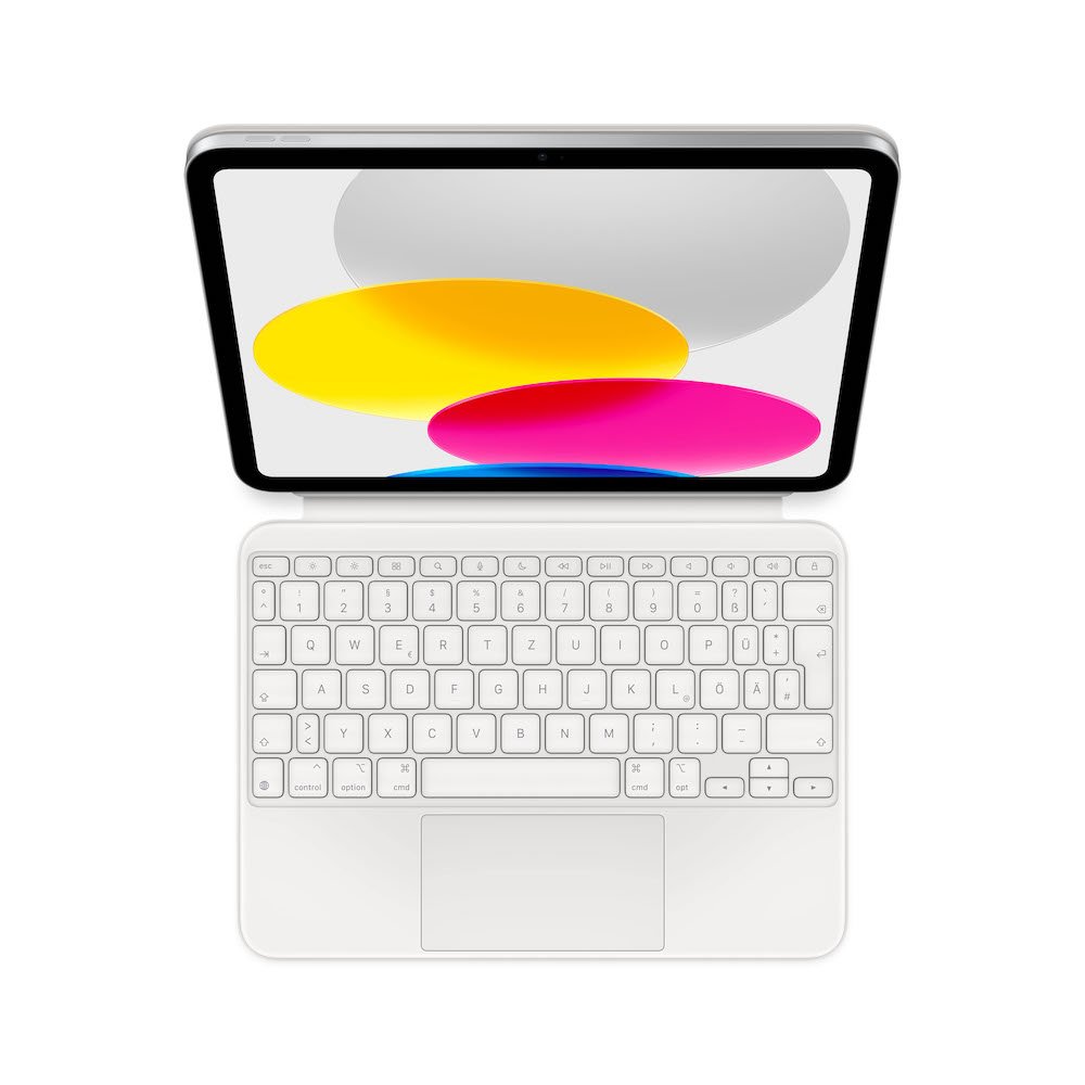 Apple Magic Keyboard Folio für iPad 10.9" (10. Gen.) / iPad 11" (A16) Weiß iPad 10,9" iPad 11" Deutsch Kabellos