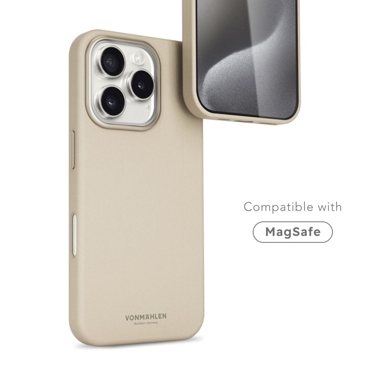 Vonmählen Vegan Leder Case für iPhone 17 Pro Cream iPhone 17 Pro Lederimitat