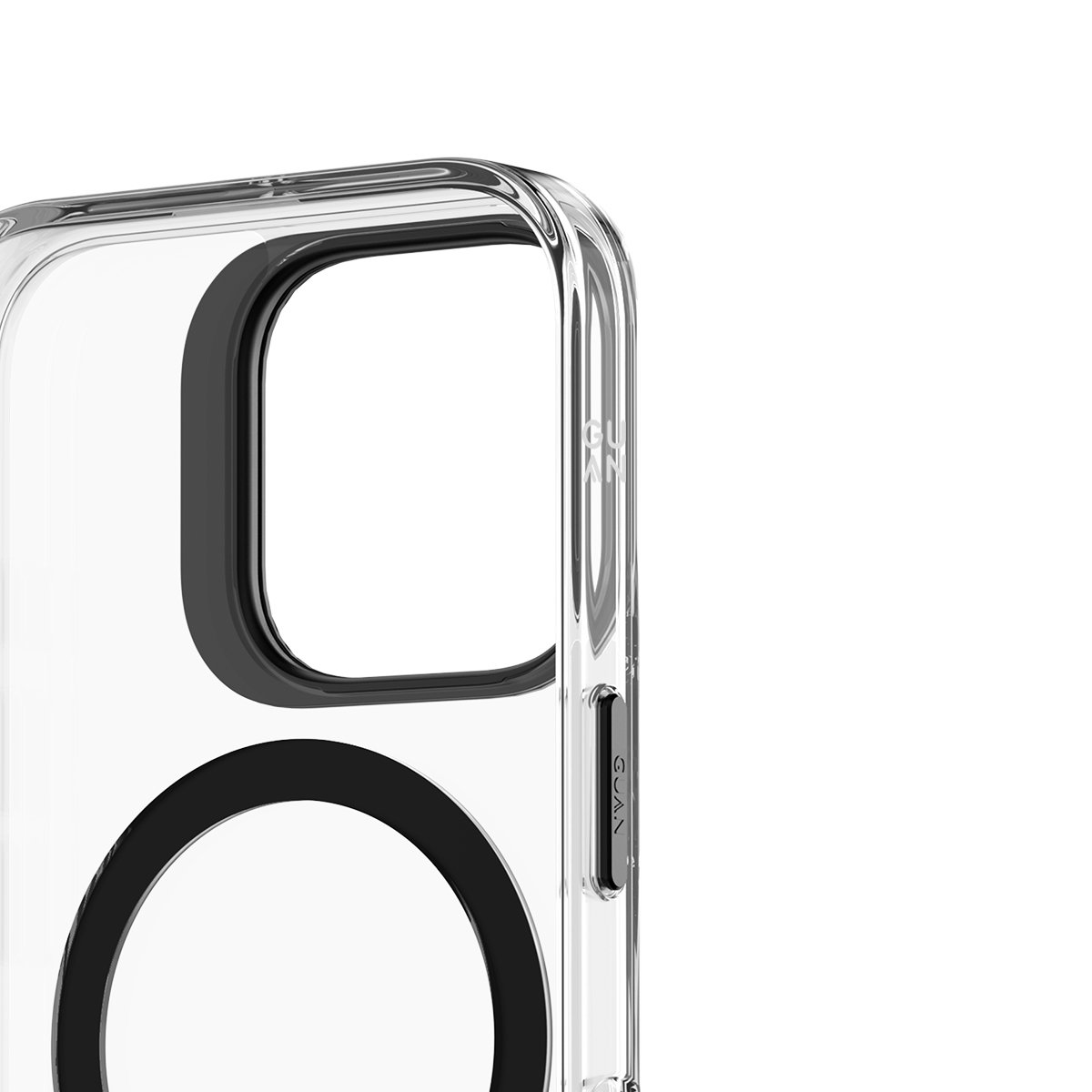 GUAN Case aus 10H Hartglas mit Kickstand für Apple iPhone 16 Transparent/Schwarz iPhone 16 Glas