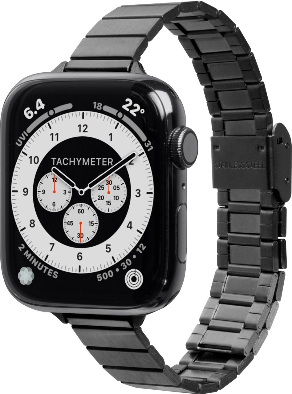 LAUT Links Petite Gliederarmband aus Edelstahl Schwarz 38mm 40mm 41mm 42mm (Series 10/11) Edelstahl