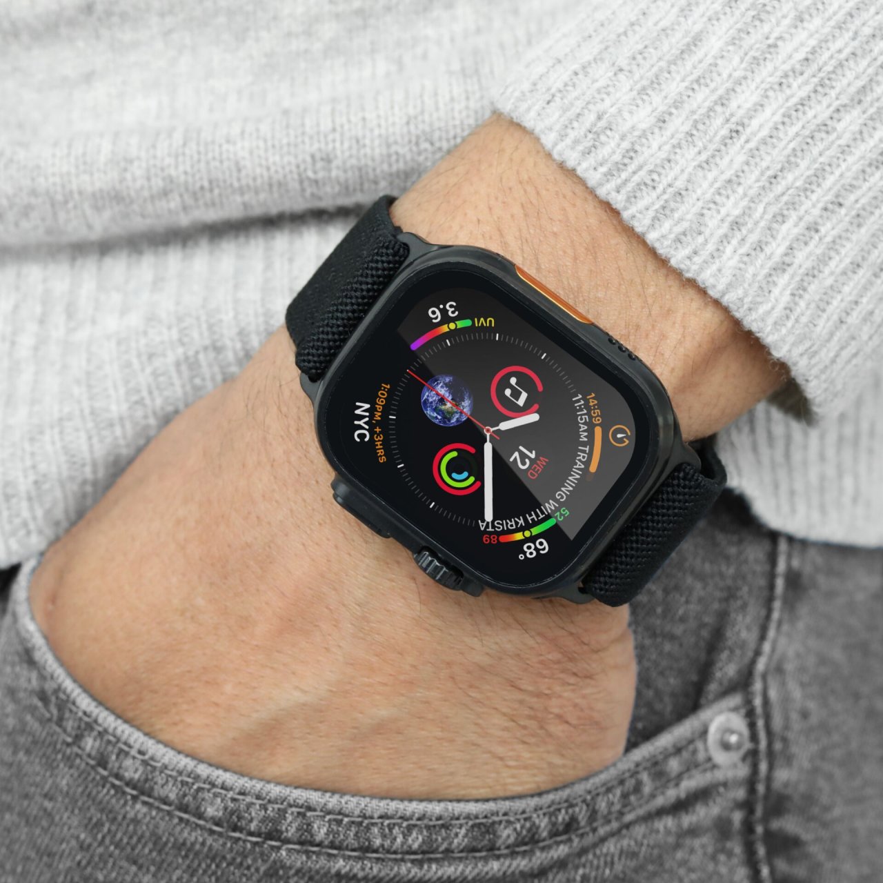 Vonmählen Classic Loop für Apple Watch Schwarz/Schwarz 38/40/41/42mm (Series 10/11) Nylon