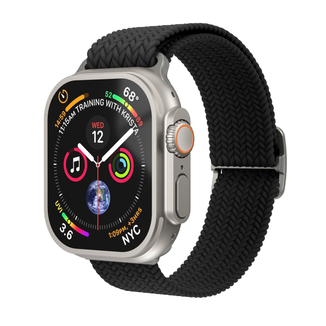 Vonmählen Woven Loop für Apple Watch Schwarz/Natur 38/40/41/42mm (Series 10/11) Nylon