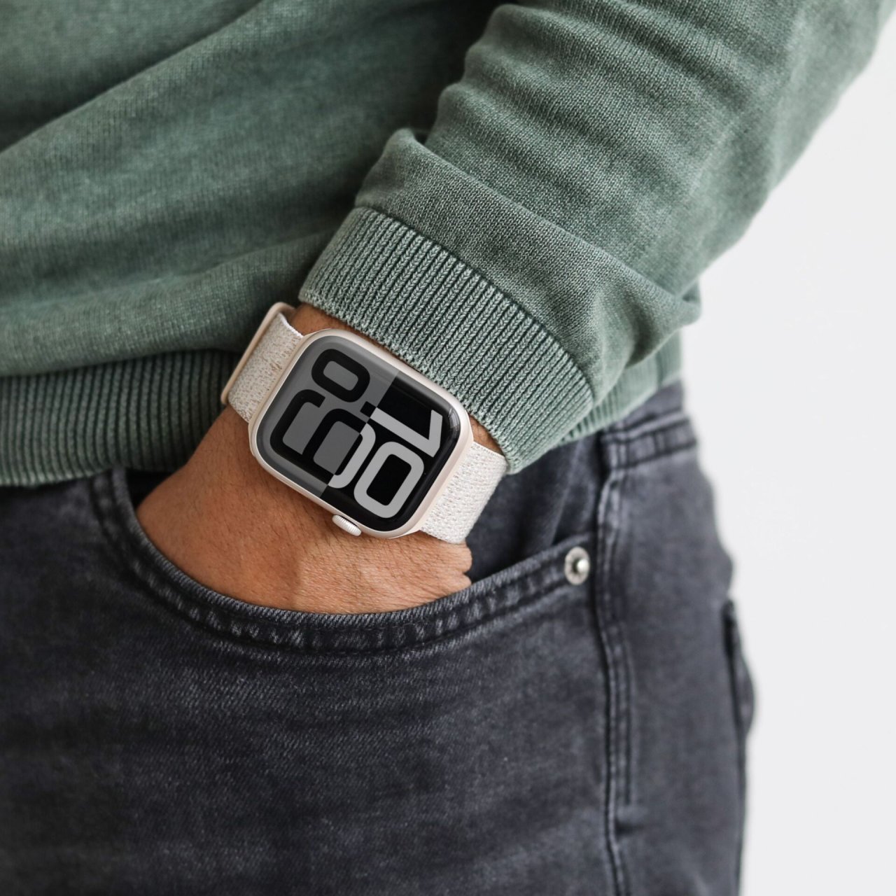 Vonmählen Fitness Loop 2 für Apple Watch Cream 42 (Series 1/2/3)/44/45/46/49mm Nylon