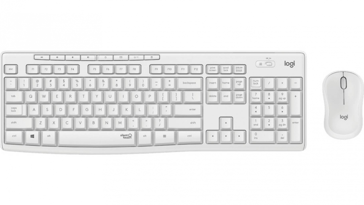 Logitech MK295 Silent Tastatur & Maus Set Weiß Deutsch Kabellos via USB