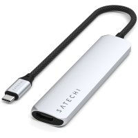 Satechi USB-C Slim Multi-Port Hub (6 in 1 Adapter) Silber