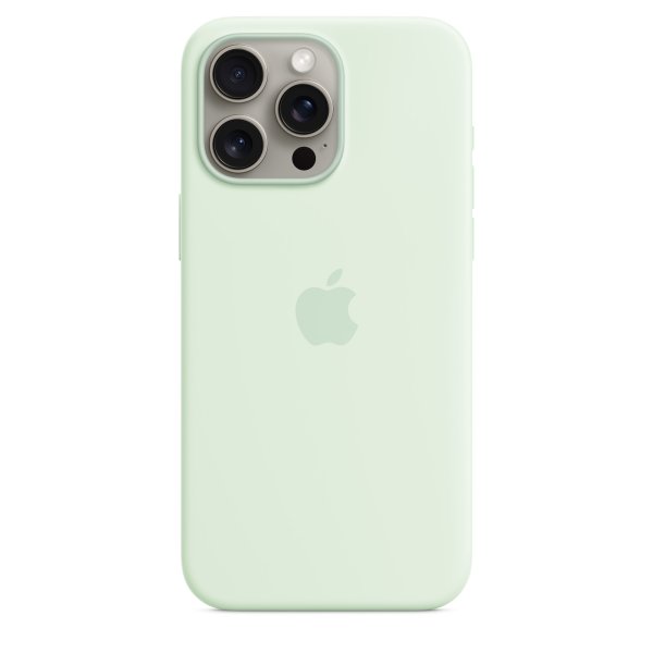 Apple iPhone 15 Pro Max Silikon Case mit MagSafe, Blassmint