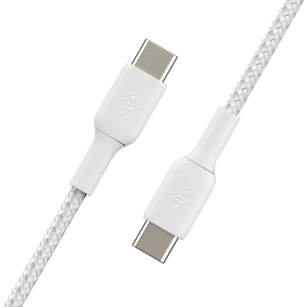 Belkin USB-C auf USB-C Kabel, geflochten, 1m, Weiß
