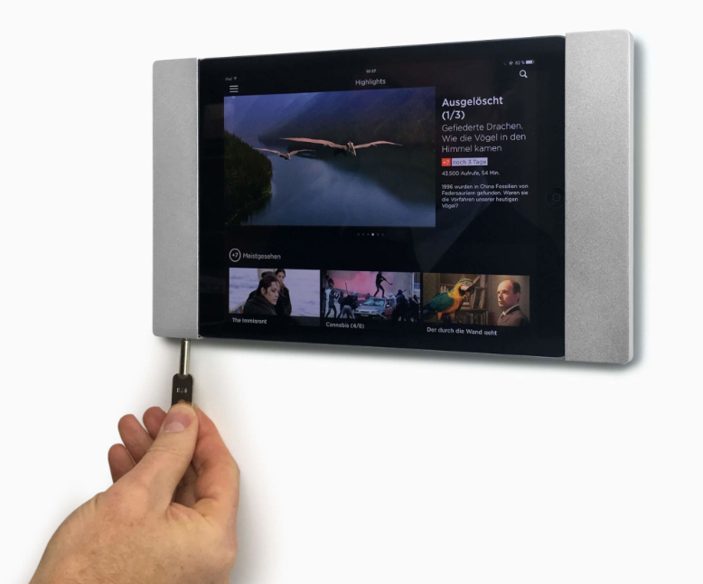 smart things sDock Fix A 10" Wandhalterung für Apple iPad 10,2" (2021 - 2019) / iPad Air (2019) / iP Silber Lightning
