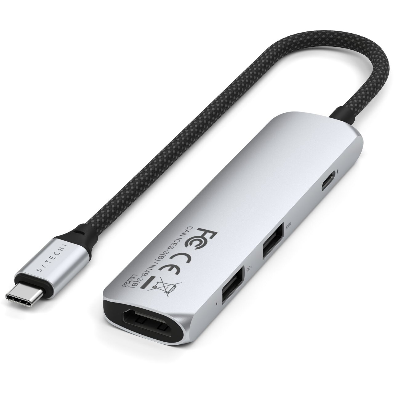 Satechi USB-C Slim Multi-Port Hub (4 in 1) Silber USB-C 4 in 1