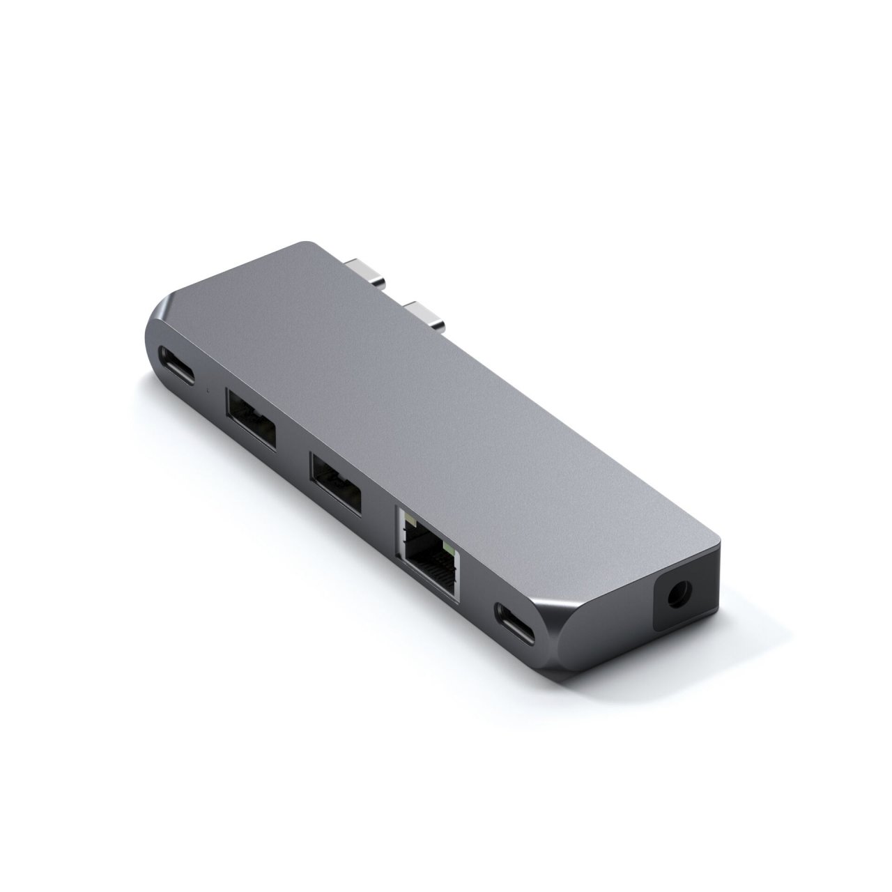 Satechi USB-C Pro Hub Mini (6 in 2) Space Grau USB-C 96W 6 in 2