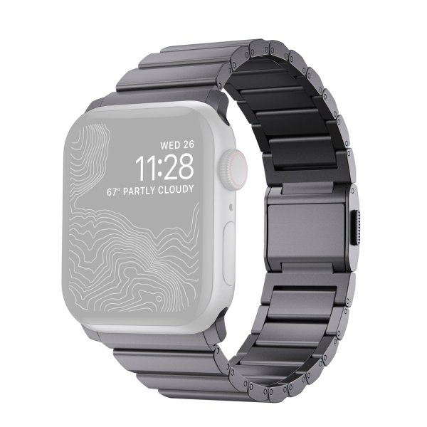 Nomad Gliederamrband aus Aluminium für Apple Watch 42/44/45/49mm, Space Grau