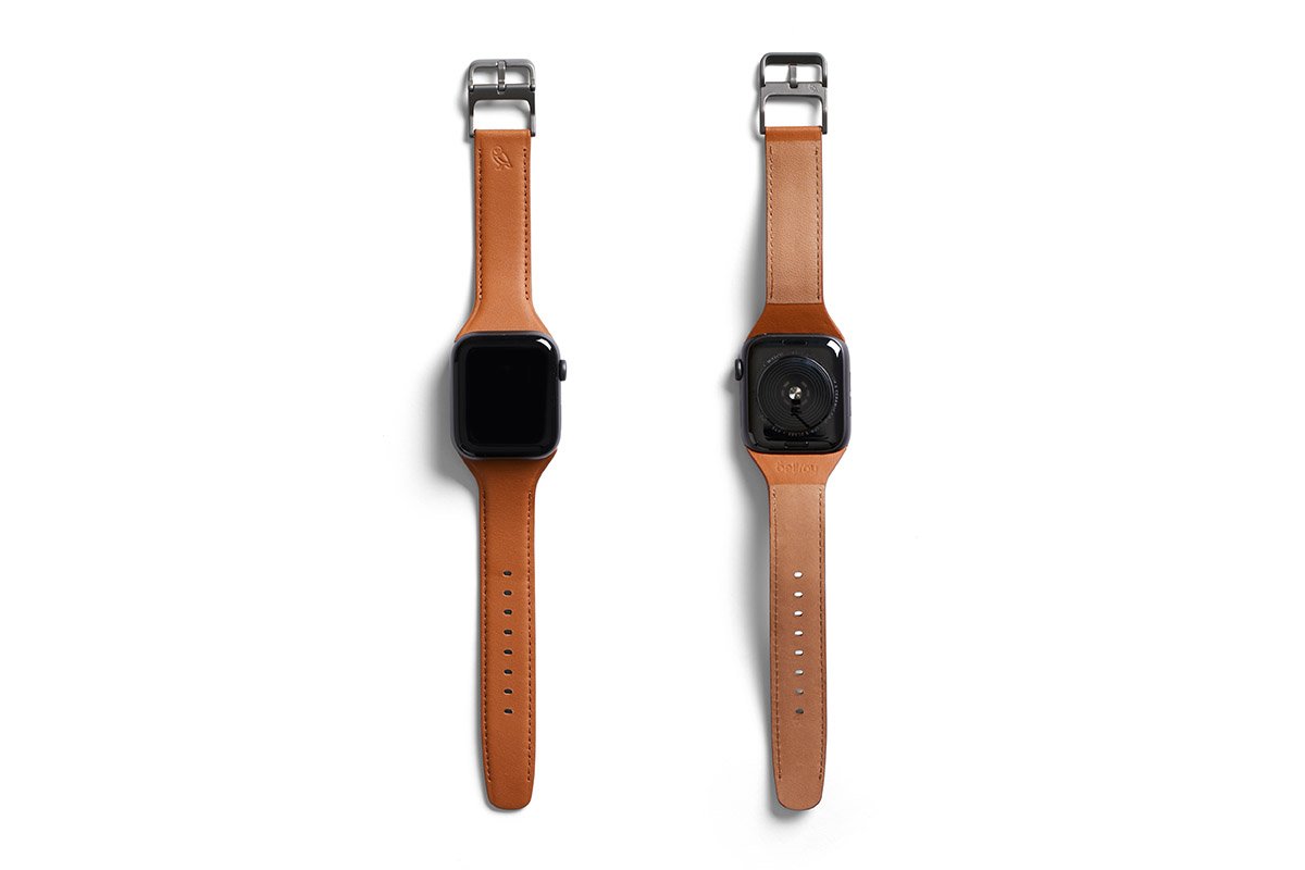 Bellroy Classic Leder Armband für Apple Watch Braun 44mm 45mm 49mm 46mm 42mm (Series 1/2/3)