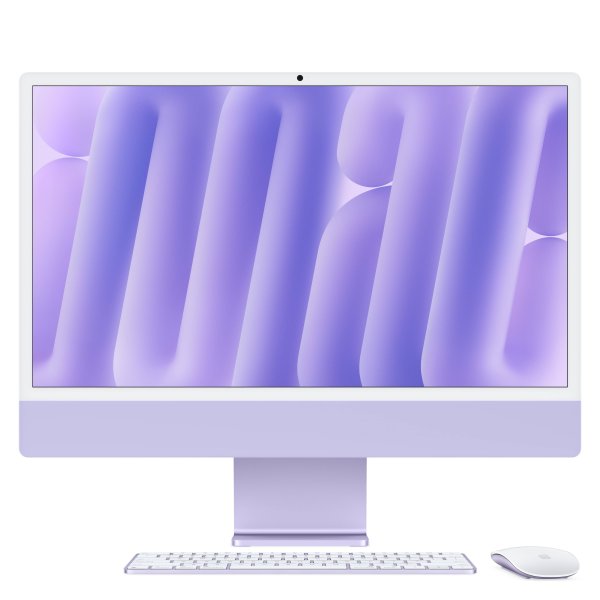 Apple iMac 24“, Violett, M4 Chip mit 8-Core CPU, 8-Core GPU und 16-Core Neural Engine, 16GB, 256GB S