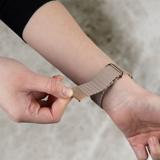 LAUT Novi Luxe Loop Armband Beige 38mm 40mm 41mm 42mm (Series 10) Lederimitat