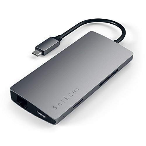 Satechi USB-C V2 Multi-Port Hub (8 in 1) Space Grau USB-C 60W 8 in 1