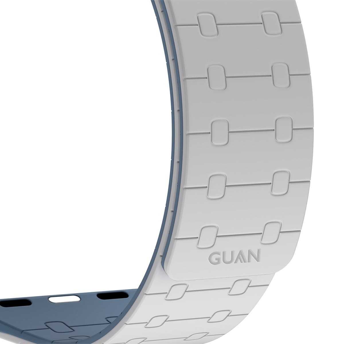 GUAN Premium Armband für Apple Watch Grau/Blau 38mm 40mm 41mm 42mm (Series 10/11) Silikon