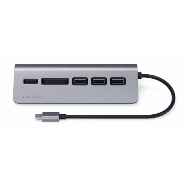 Satechi Type-C Aluminum USB Hub & Card Reader space gray