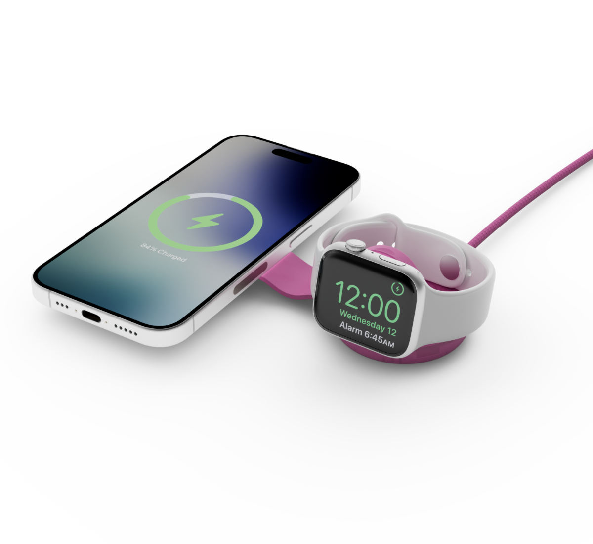 Twelve South Butterfly SE Qi2 Charger (2 in 1) Fuchsia 25W 2 in 1