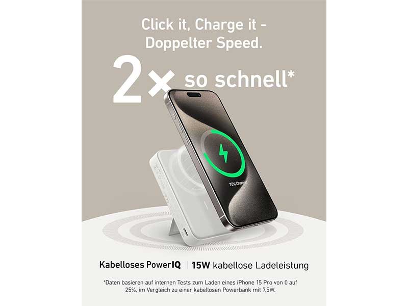 Anker 633 Powerbank Mit Kabelloser Ladefunktion, Weiß, USB-C, Magsafe, 10.000 Mah-image