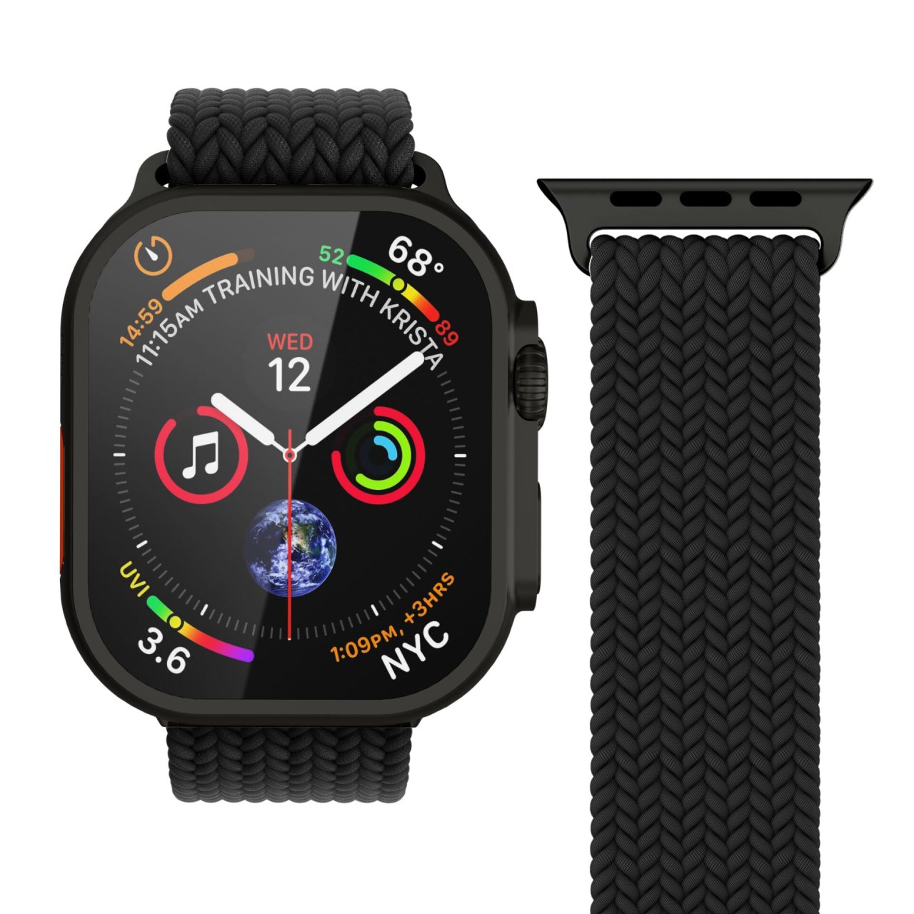 Vonmählen Woven Loop für Apple Watch Schwarz/Schwarz 38/40/41/42mm (Series 10/11) Nylon