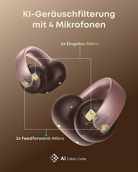 Soundcore AeroClip Open-Ear Clip-Kopfhörer Pink Open-Ear Kabellos