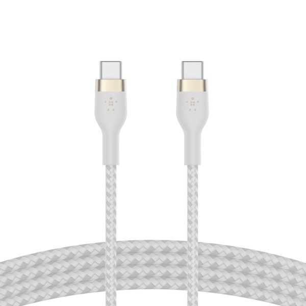 Belkin USB-C auf USB-C Kabel, geflochten, 1m, Weiß