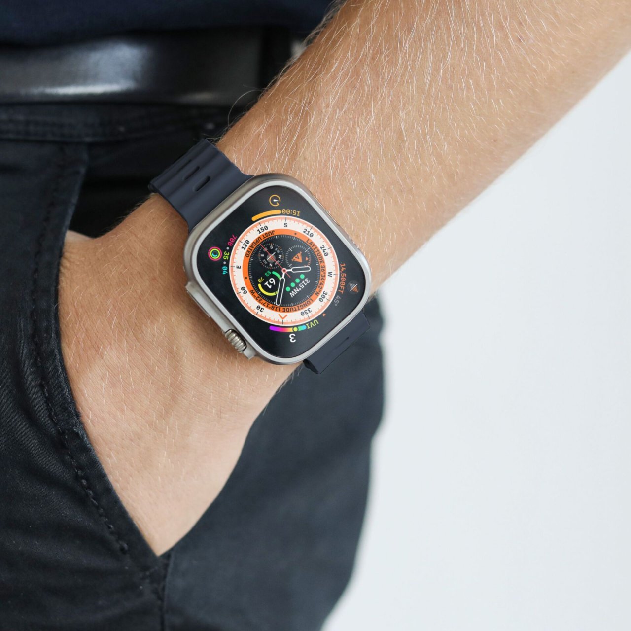 Vonmählen Wave Band für Apple Watch Navy 42/44/45/46/49mm (Series 1/2/3) Silikon