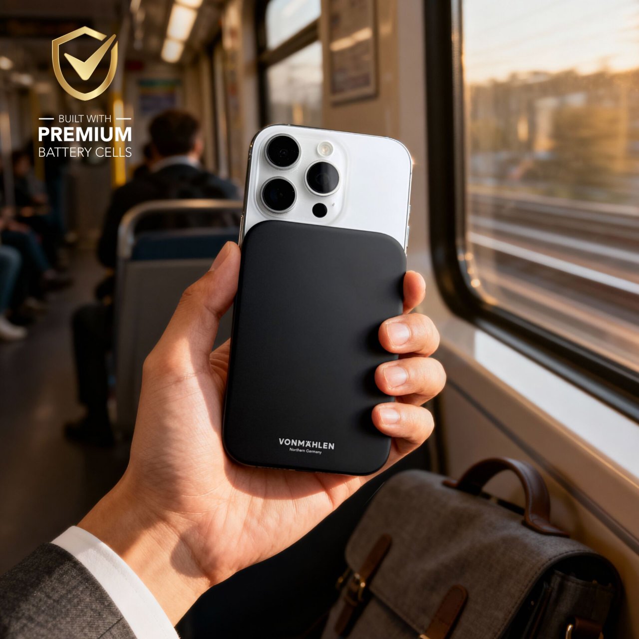 Vonmählen Evergreen Mag QI2 Powerbank Schwarz USB-C 3.000mAh