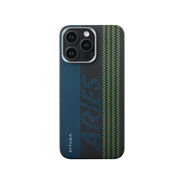 Pitaka Aries Tactile Woven Case aus kratzfester Aramidfaser für Apple iPhone 15 Pro, MagSafe-kompati