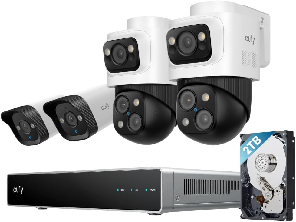 Anker eufy PoE NVR Security System S4 2× Bullet-PTZ-Kameras, 2X Bullet-Kameras