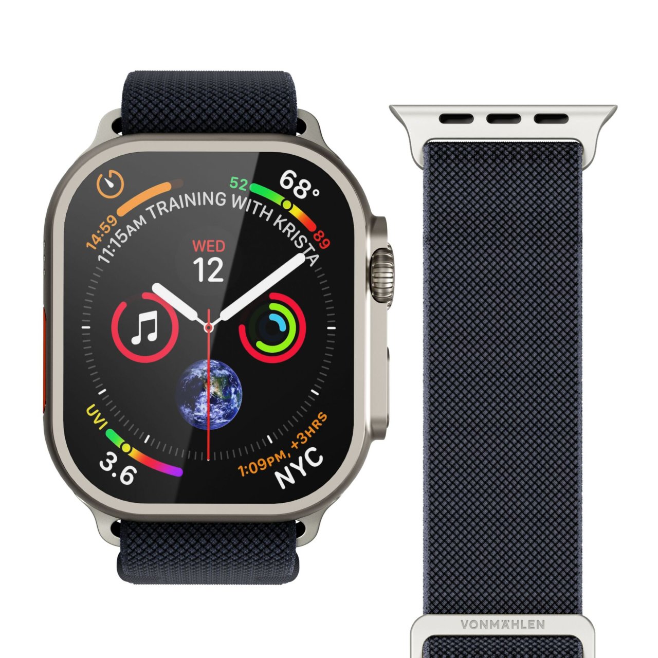 Vonmählen Classic Loop für Apple Watch Navy/Natur 42 (Series 1/2/3)/44/45/46/49mm Nylon