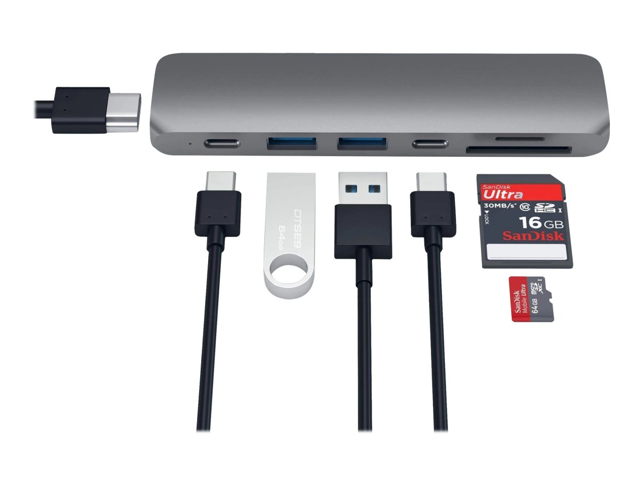 Satechi USB-C Hub (7 in 2) Space Grau USB-C 7 in 2