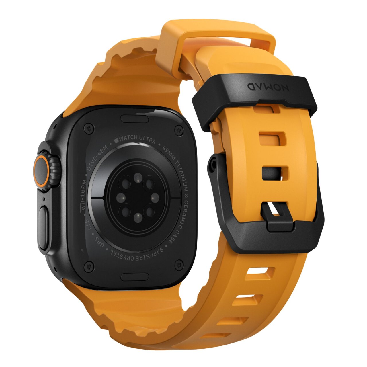 Nomad Rocky Point Armband für Apple Watch 42 (Series 1/2/3)/44/45/46/49mm Gelb/Schwarz 42 (Series 1/2/3)/44/45/46/49mm Titanium
