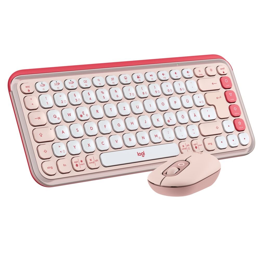 Logitech POP ICON COMBO Rosa/Offwhite Deutsch Bluetooth