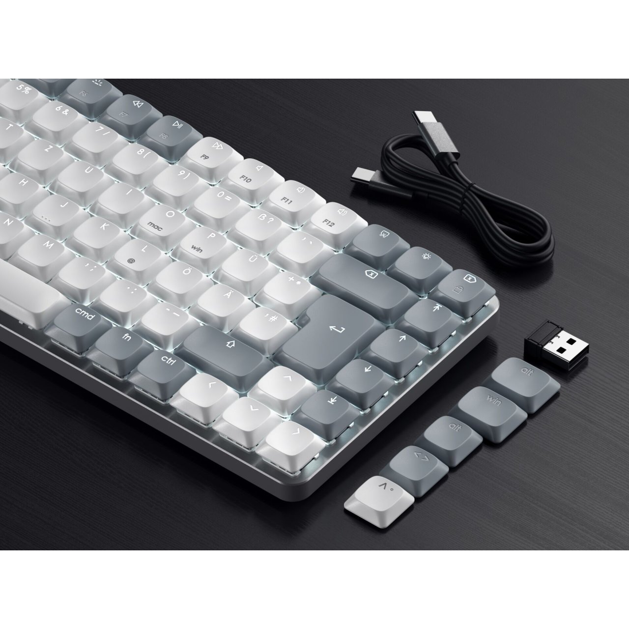 Satechi SM1 Slim Mechanical Backlit Tastatur Hell Deutsch Bluetooth