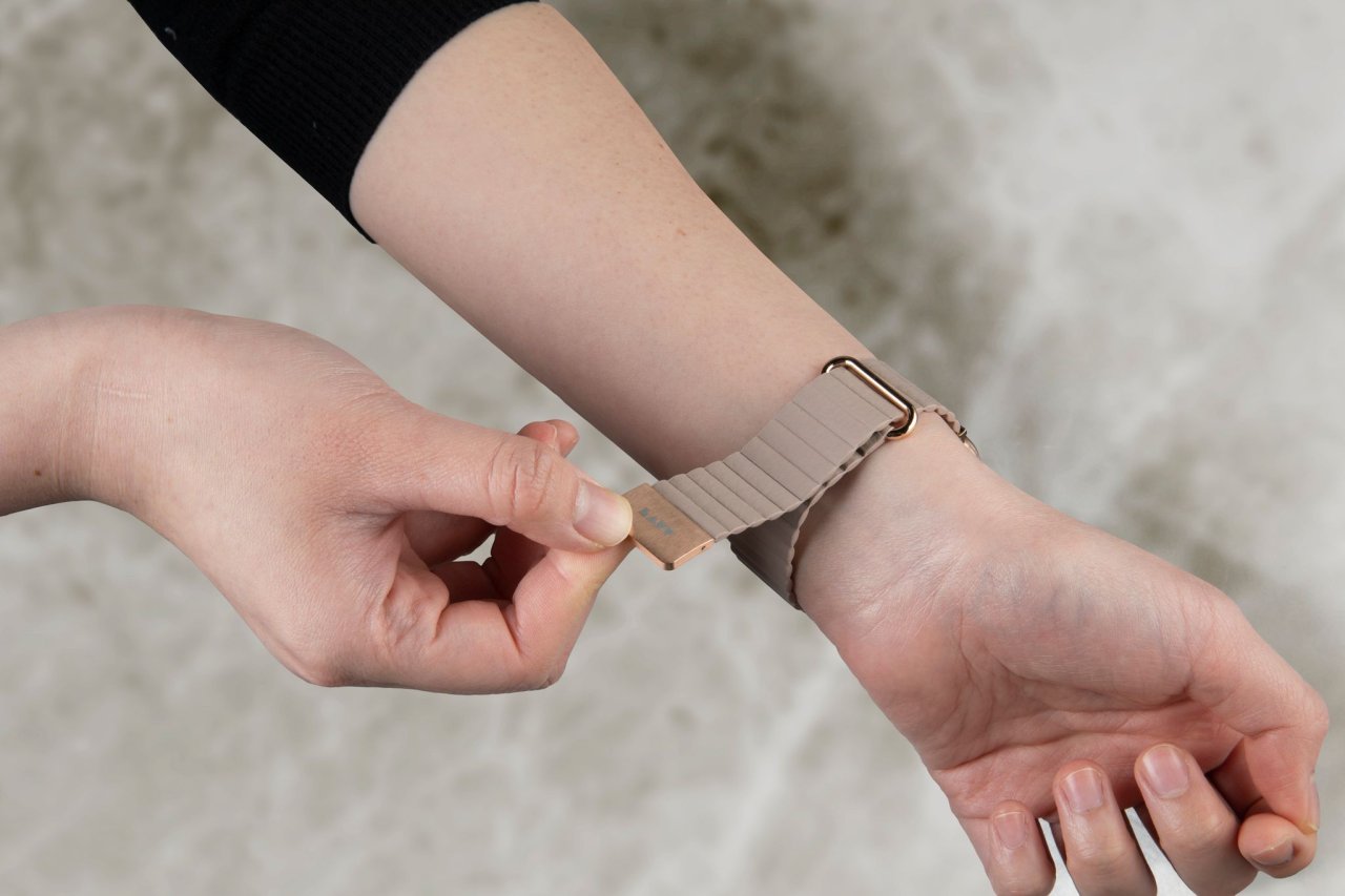 LAUT Novi Luxe Loop Armband Beige 44mm 45mm 49mm 46mm 42mm (Series 1/2/3) Lederimitat