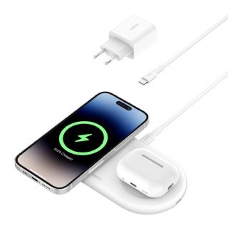 Belkin BOOST CHARGE™ PRO Ladepad, Qi2, inkl. Kabel + Netzteil Weiß 15 W 2 in 1