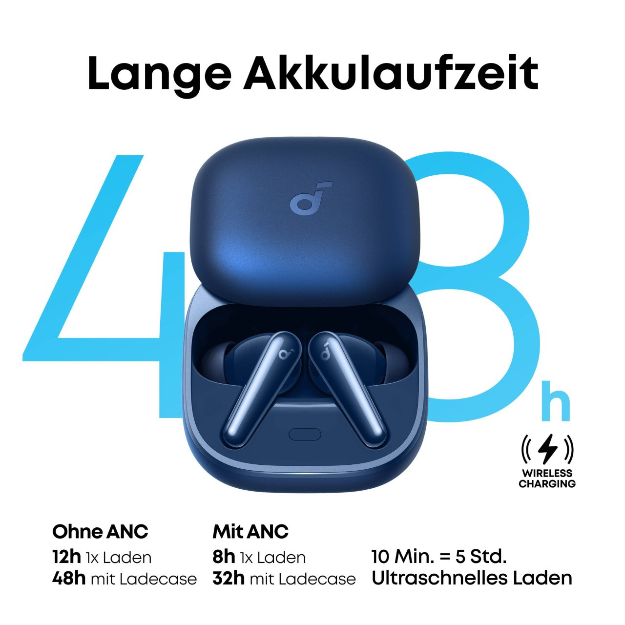 Soundcore Liberty 5 True Wireless Dolby 3D-Audio Kopfhörer Blau In-Ear Kabellos