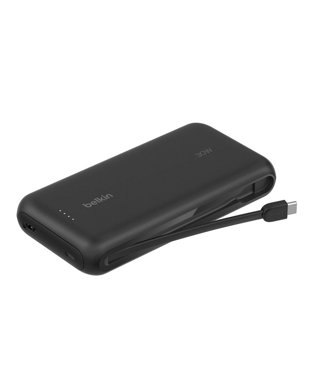 Belkin Powerbank mit integriertem USB-C Kabel Schwarz USB-C 20.000mAh