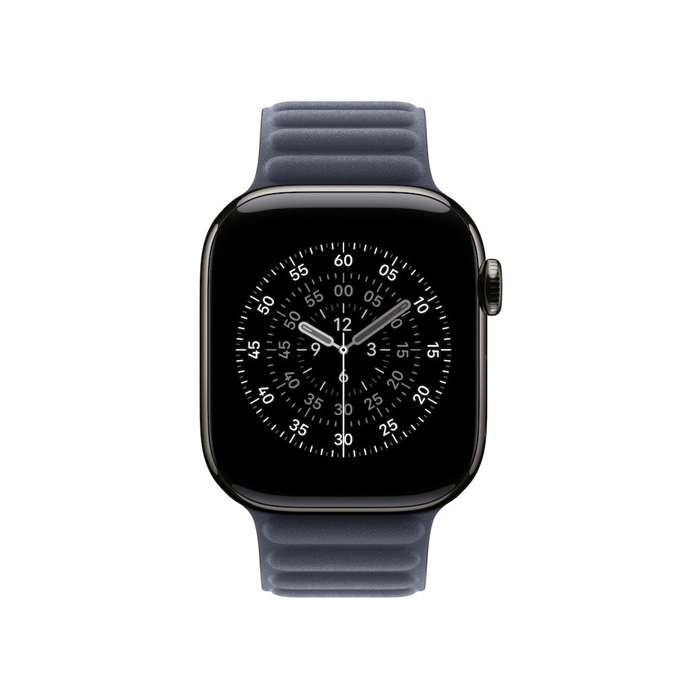 Apple Armband mit Magnetverschluss Navy 42mm (Series 10/11) S/M (130-160 mm Umfang) Lederimitat