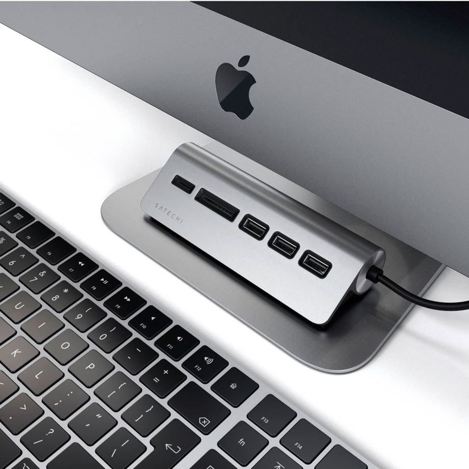 Satechi Type-C Aluminum USB Hub & Card Reader Space Grau USB-C