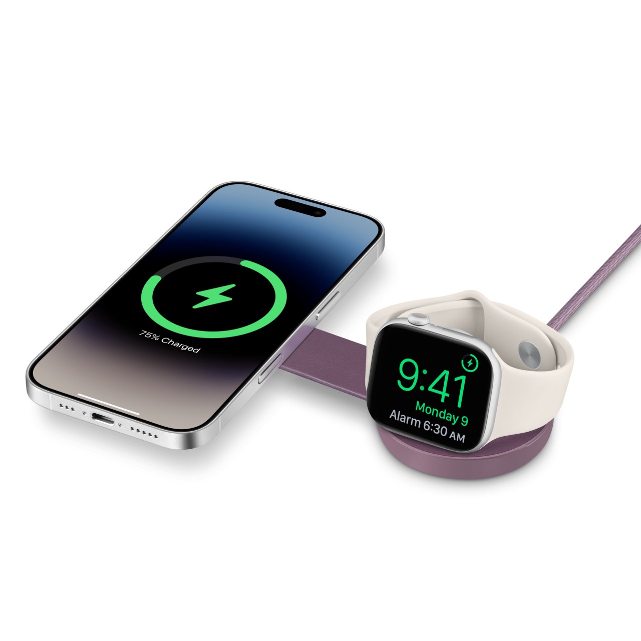 Twelve South Butterfly SE Qi2 Wireless Charger Midnight Plum 15W 2 in 1